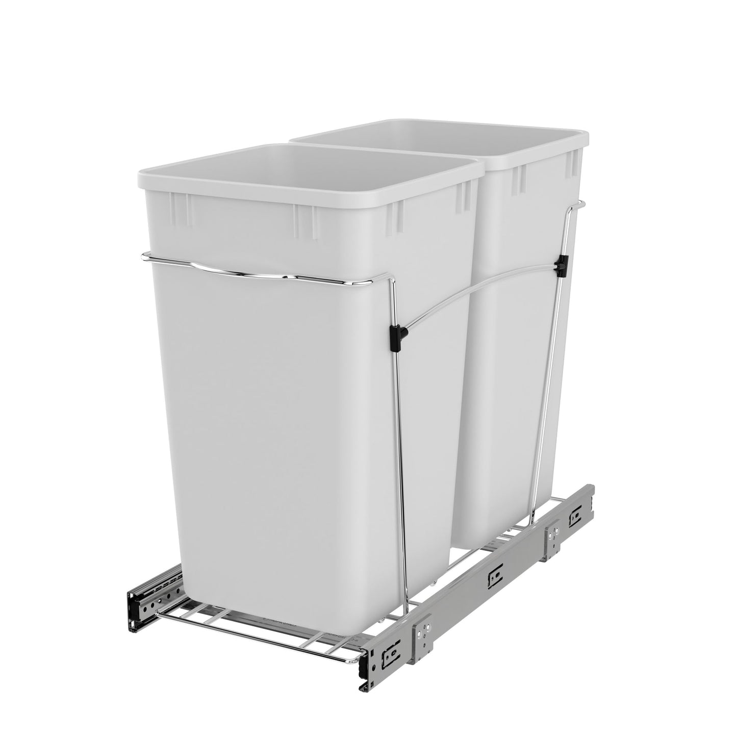 Pull-Out Trash Can for Kitchen Cabinets – Under Sink Sliding Waste Bin System, Soft-Close Organizer