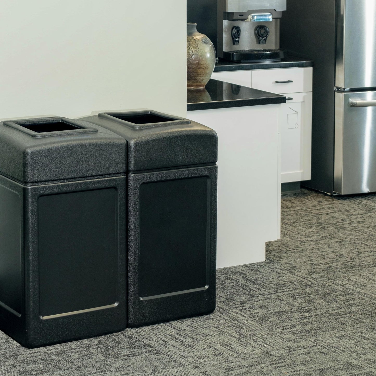 42 Gallon Square Trash Can – Open Top, Indoor/Outdoor Waste Bin, Commercial Large Capacity Garbage Container