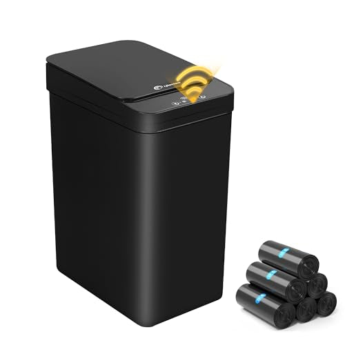 Smart Sensor Trash Can – Slim Touchless Motion Lid, Bathroom Kitchen Bedroom RV Waste Bin, Compact Automatic Garbage Can