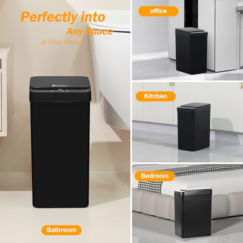 Smart Sensor Trash Can – Slim Touchless Motion Lid, Bathroom Kitchen Bedroom RV Waste Bin, Compact Automatic Garbage Can
