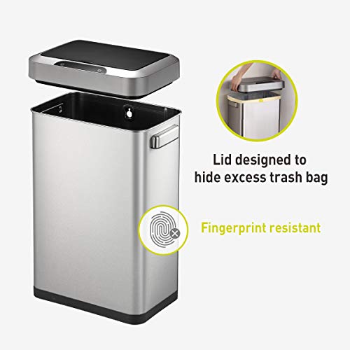 Motion Sensor Trash Can – Touchless Automatic Lid, Kitchen Office Bathroom Bin, Stainless Steel