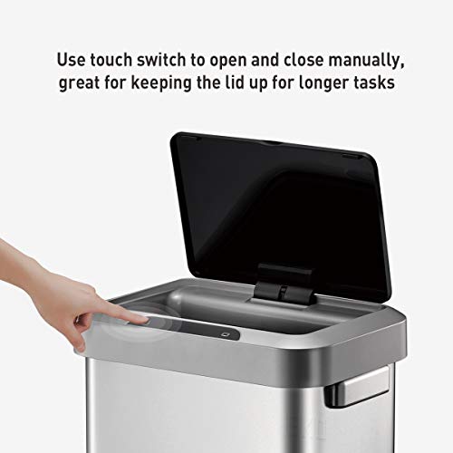 Motion Sensor Trash Can – Touchless Automatic Lid, Kitchen Office Bathroom Bin, Stainless Steel