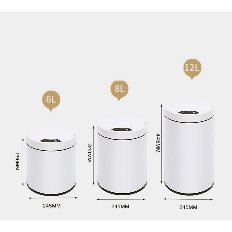 Smart Sensor Trash Can with Lid, Automatic Induction Kitchen Bathroom Toilet Waste Bin