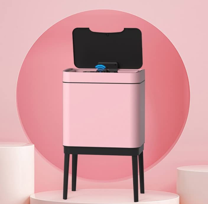 Smart Stainless Steel Sensor Trash Can, Large Capacity Kitchen Bathroom Bedroom Waste Bin