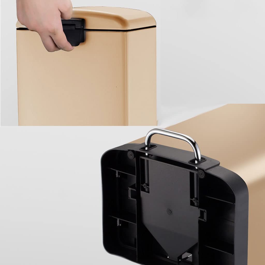 30L Stainless Steel Foot Pedal Trash Can, Large Capacity Lidded Waste Bin for Kitchen, Bathroom, Bedroom & Office