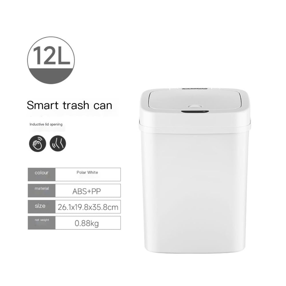 Smart Automatic Sensor Trash Can, Indoor Kitchen Bathroom Living Room Waste Bin