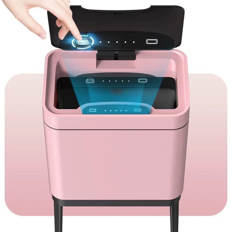Smart Stainless Steel Sensor Trash Can, Large Capacity Kitchen Bathroom Bedroom Waste Bin