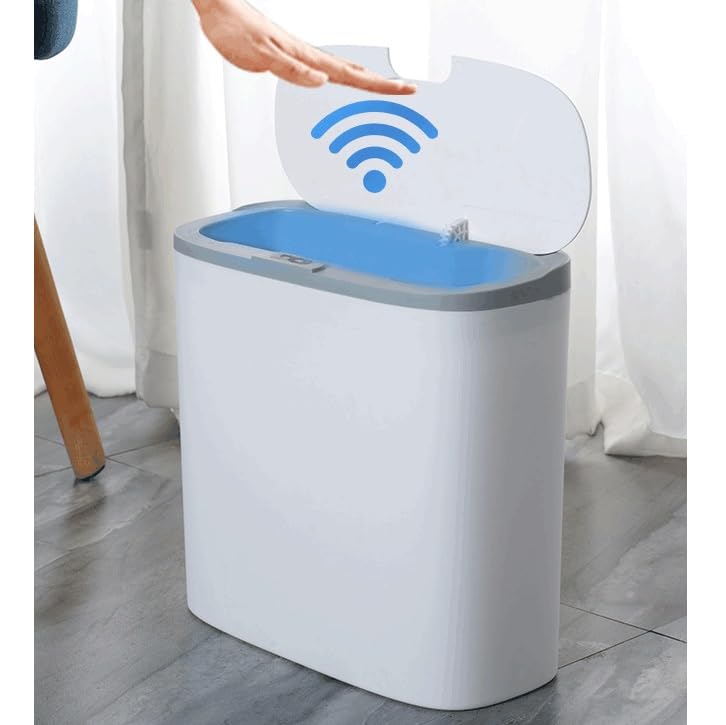 Smart Touchless Sensor Trash Can for Bathroom & Kitchen, Slim Automatic Waste Bin