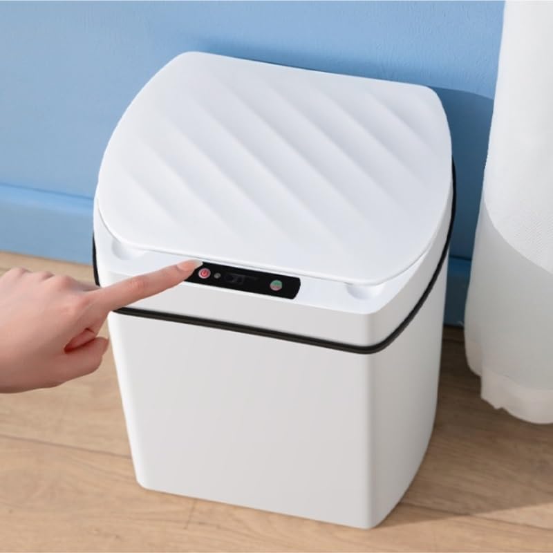 Smart Square ABS Trash Can for Bedroom Kitchen Bathroom, Household Waste Bin