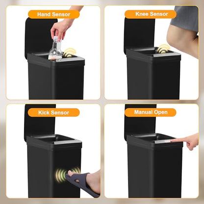 Smart Sensor Trash Can – Slim Touchless Motion Lid, Bathroom Kitchen Bedroom RV Waste Bin, Compact Automatic Garbage Can