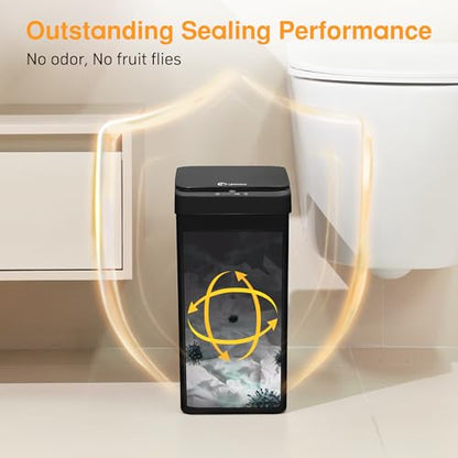 Smart Sensor Trash Can – Slim Touchless Motion Lid, Bathroom Kitchen Bedroom RV Waste Bin, Compact Automatic Garbage Can