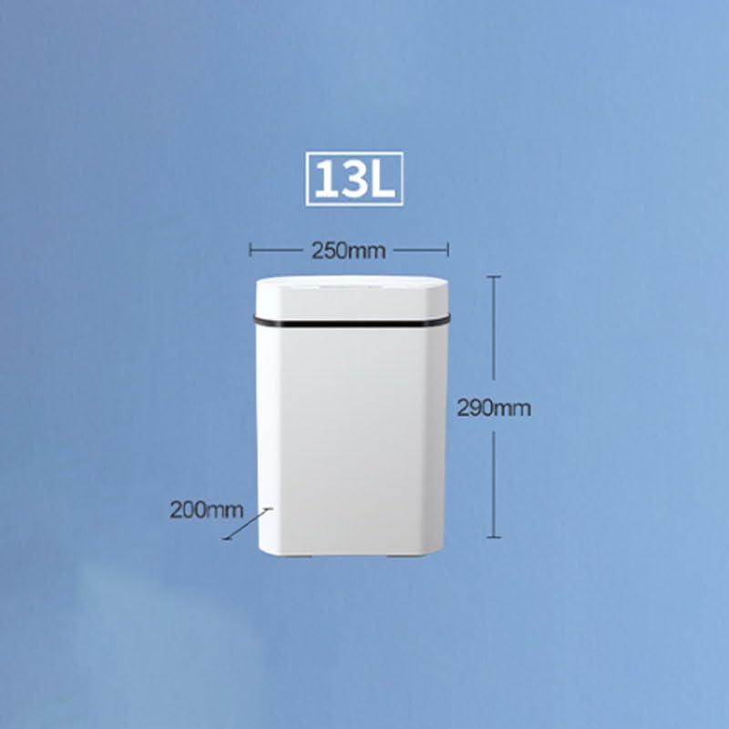 Smart Square ABS Trash Can for Bedroom Kitchen Bathroom, Household Waste Bin