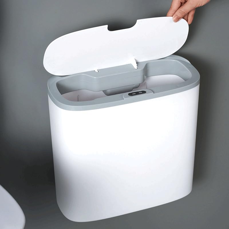 Smart Touchless Sensor Trash Can for Bathroom & Kitchen, Slim Automatic Waste Bin
