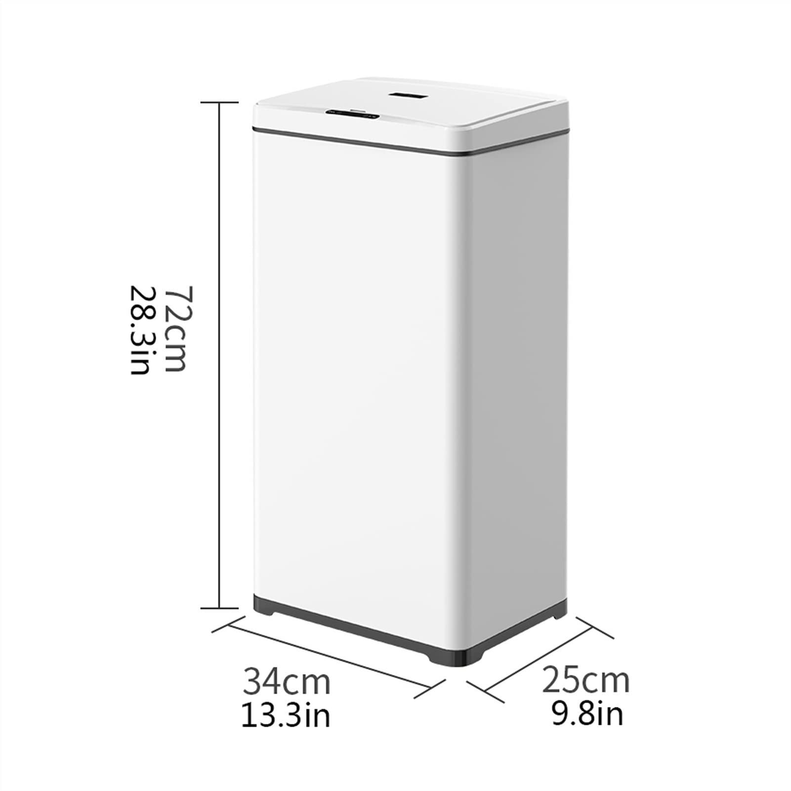 Smart Sensor Stainless Steel Trash Can, 13 Gallon Rectangular Indoor Garbage Bin with Lid