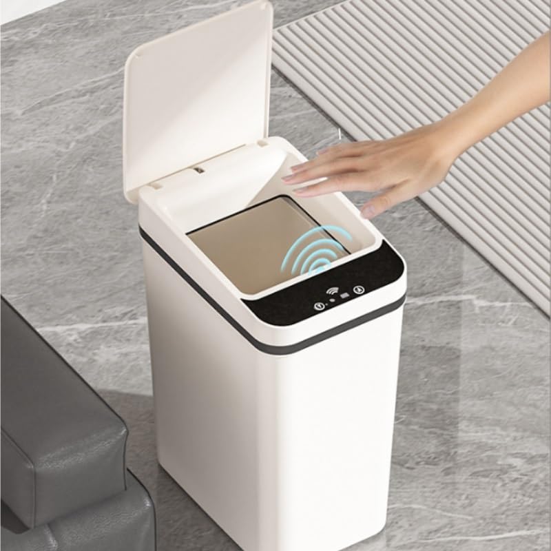 Smart PP Sensor Trash Can for Bedroom Kitchen Household, Automatic Flip Lid Waste Bin