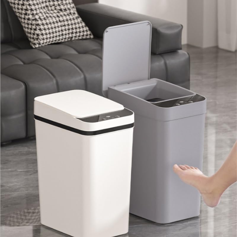 Smart PP Sensor Trash Can for Bedroom Kitchen Household, Automatic Flip Lid Waste Bin