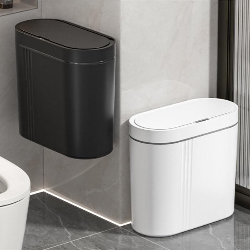 Smart Wall-Mounted Trash Can with Automatic Lid, Touchless Household Waste Bin for Bathroom Kitchen Bedroom