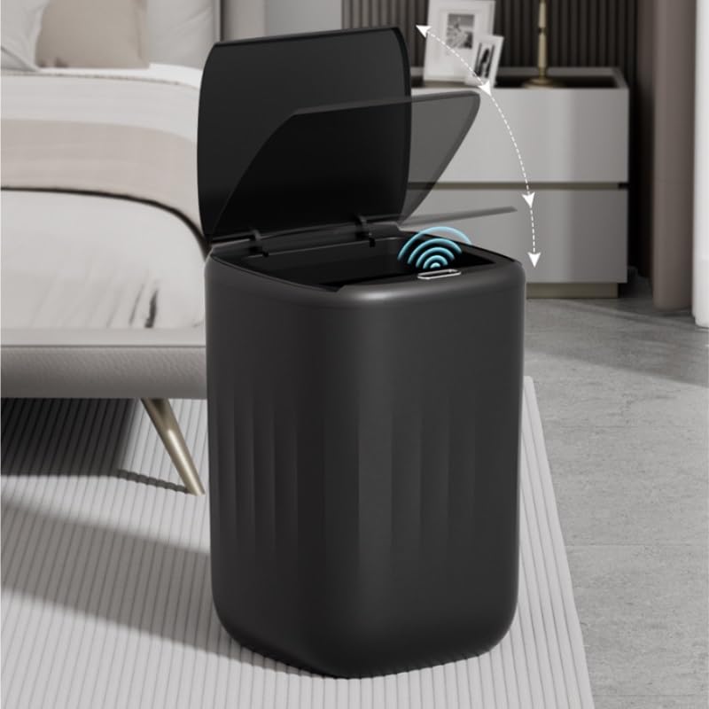 Smart ABS Sensor Trash Can for Kitchen Bedroom Bathroom, Automatic Flip Lid Household Waste Bin