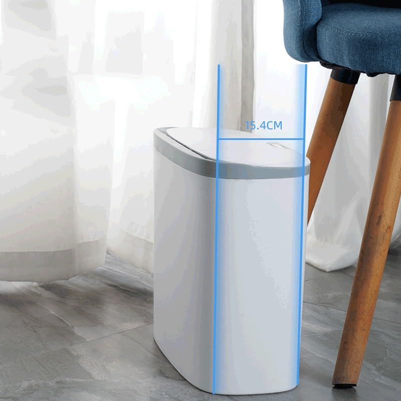 Smart Touchless Sensor Trash Can for Bathroom & Kitchen, Slim Automatic Waste Bin