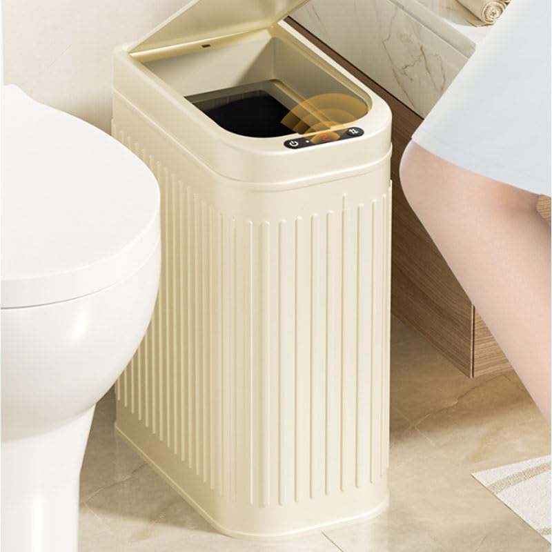 Smart Stainless Steel Trash Can, Household Kitchen Bathroom Bedroom Living Room Waste Bin