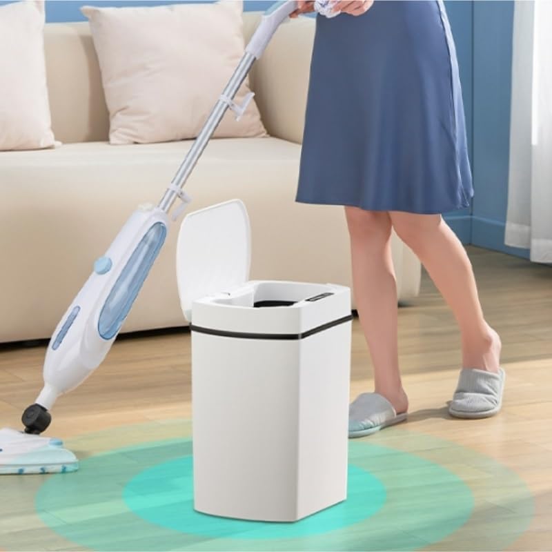 Smart Square ABS Trash Can for Bedroom Kitchen Bathroom, Household Waste Bin