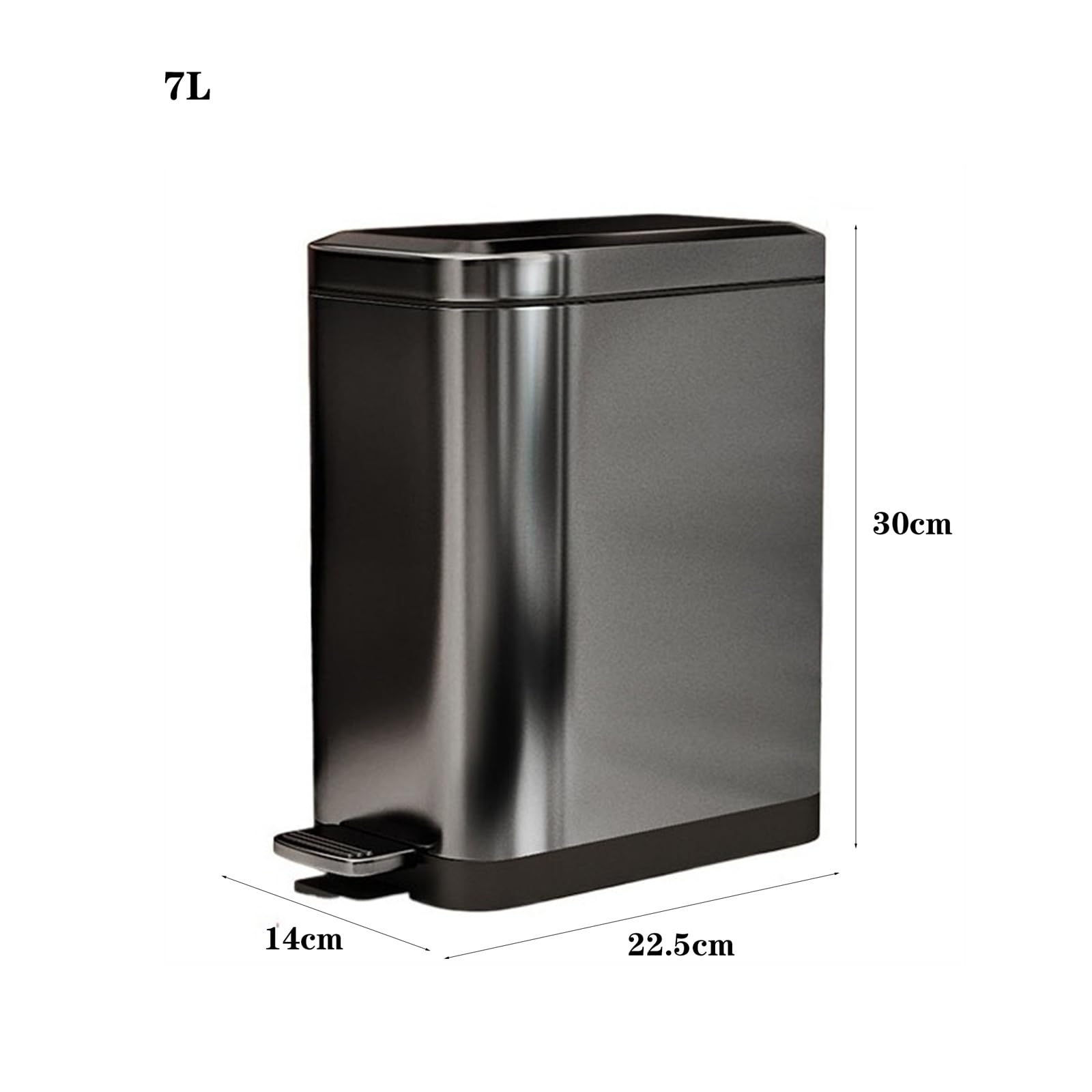 Slim Stainless Steel Step Trash Can, Soft Close Lid with Removable Inner Bucket, Bathroom Kitchen Household Waste Bin