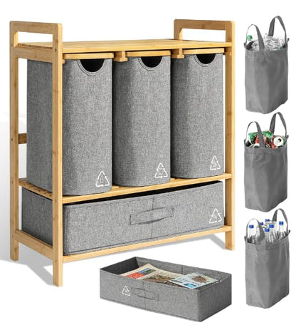 Kitchen Recycling Bin – Sectioned Waste Sorting Trash Can, Multi-Compartment Organizer