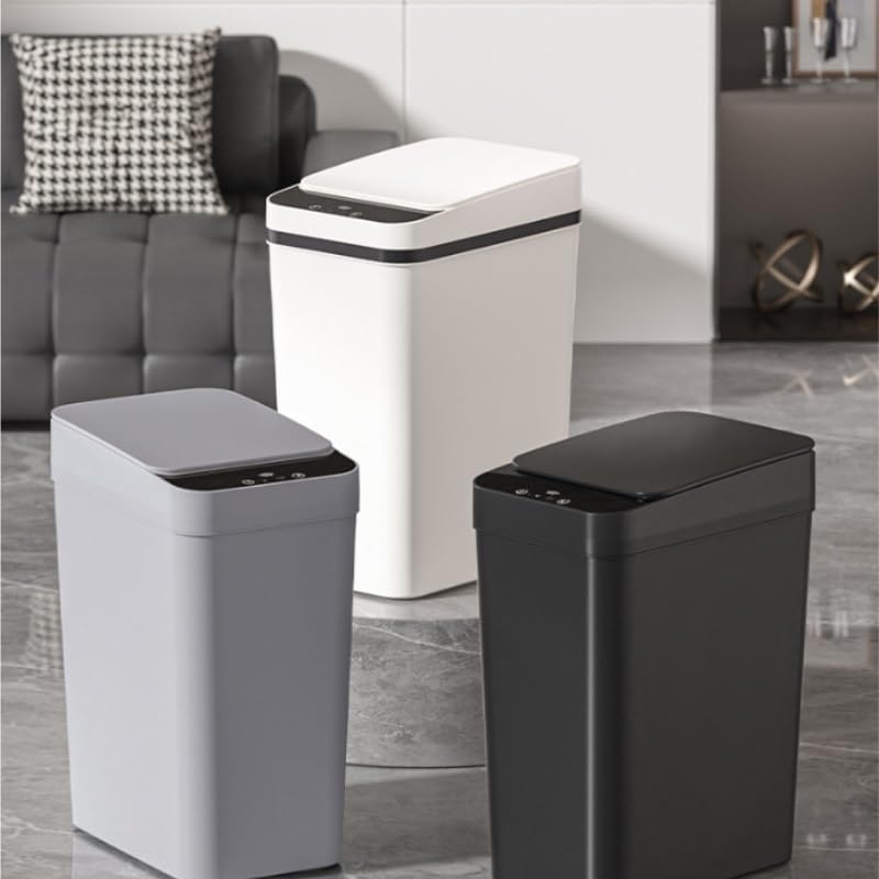 Smart PP Sensor Trash Can for Bedroom Kitchen Household, Automatic Flip Lid Waste Bin