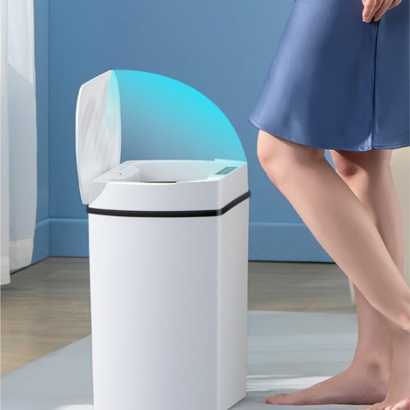 Smart Square ABS Trash Can for Bedroom Kitchen Bathroom, Household Waste Bin