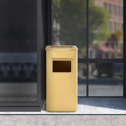 Outdoor Commercial Trash Can – Stainless Steel, Heavy Duty Waste Bin, Lockable Lid, Industrial Garbage Container
