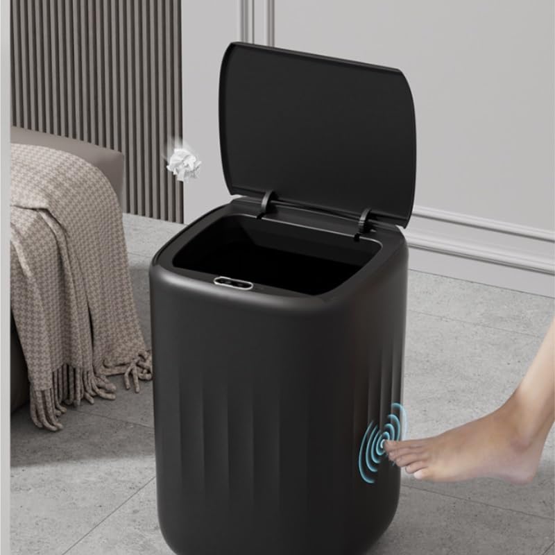 Smart ABS Sensor Trash Can for Kitchen Bedroom Bathroom, Automatic Flip Lid Household Waste Bin