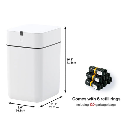 Smart Motion Sensor Trash Can – Self-Sealing, Self-Changing, Touchless Kitchen Bathroom Office Bin, Bag Ring System