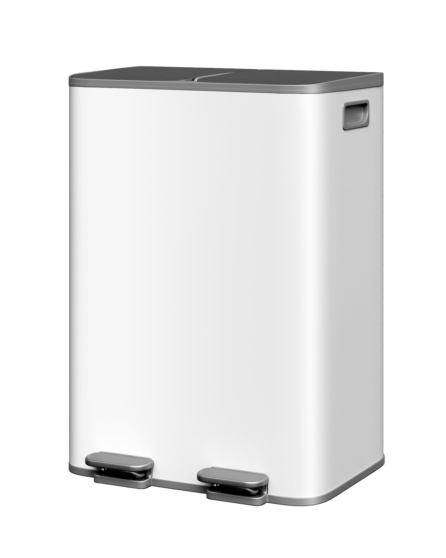 Double Step Trash Can – 2 x 8 Gallon, Stainless Steel, Dual Compartment, Soft-Close Lid, Recycling Bin