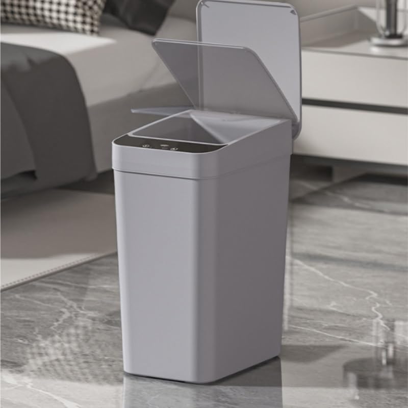 Smart PP Sensor Trash Can for Bedroom Kitchen Household, Automatic Flip Lid Waste Bin
