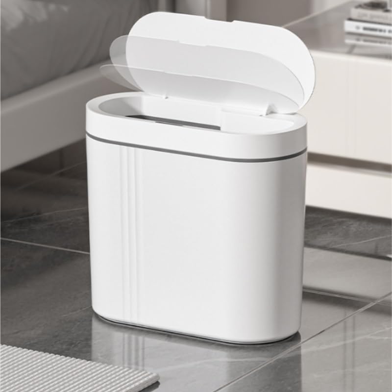 Smart Wall-Mounted Trash Can with Automatic Lid, Touchless Household Waste Bin for Bathroom Kitchen Bedroom