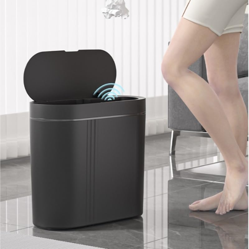 Smart Wall-Mounted Trash Can with Automatic Lid, Touchless Household Waste Bin for Bathroom Kitchen Bedroom