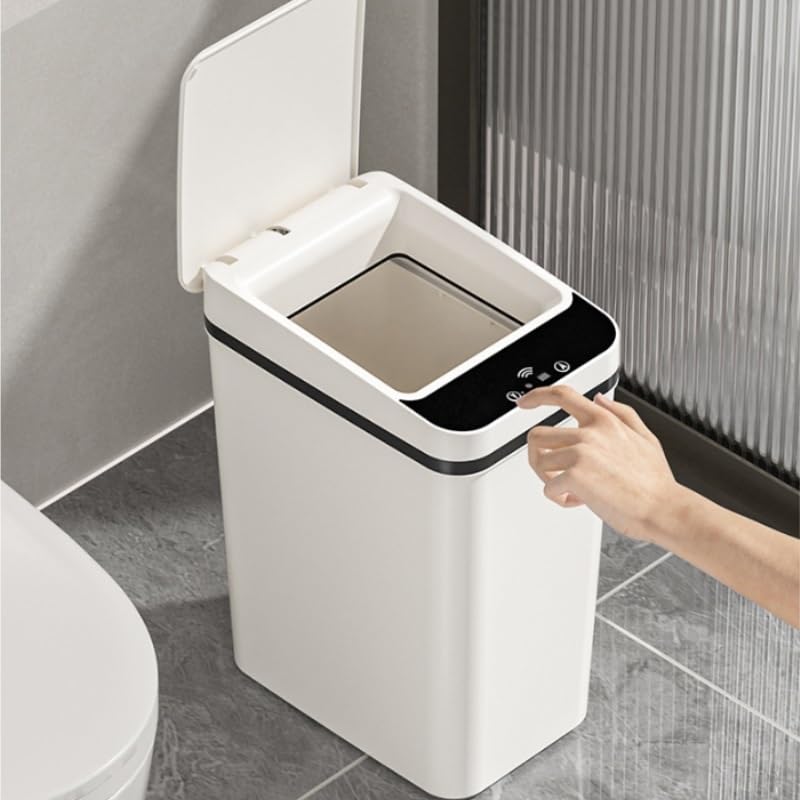 Smart PP Sensor Trash Can for Bedroom Kitchen Household, Automatic Flip Lid Waste Bin