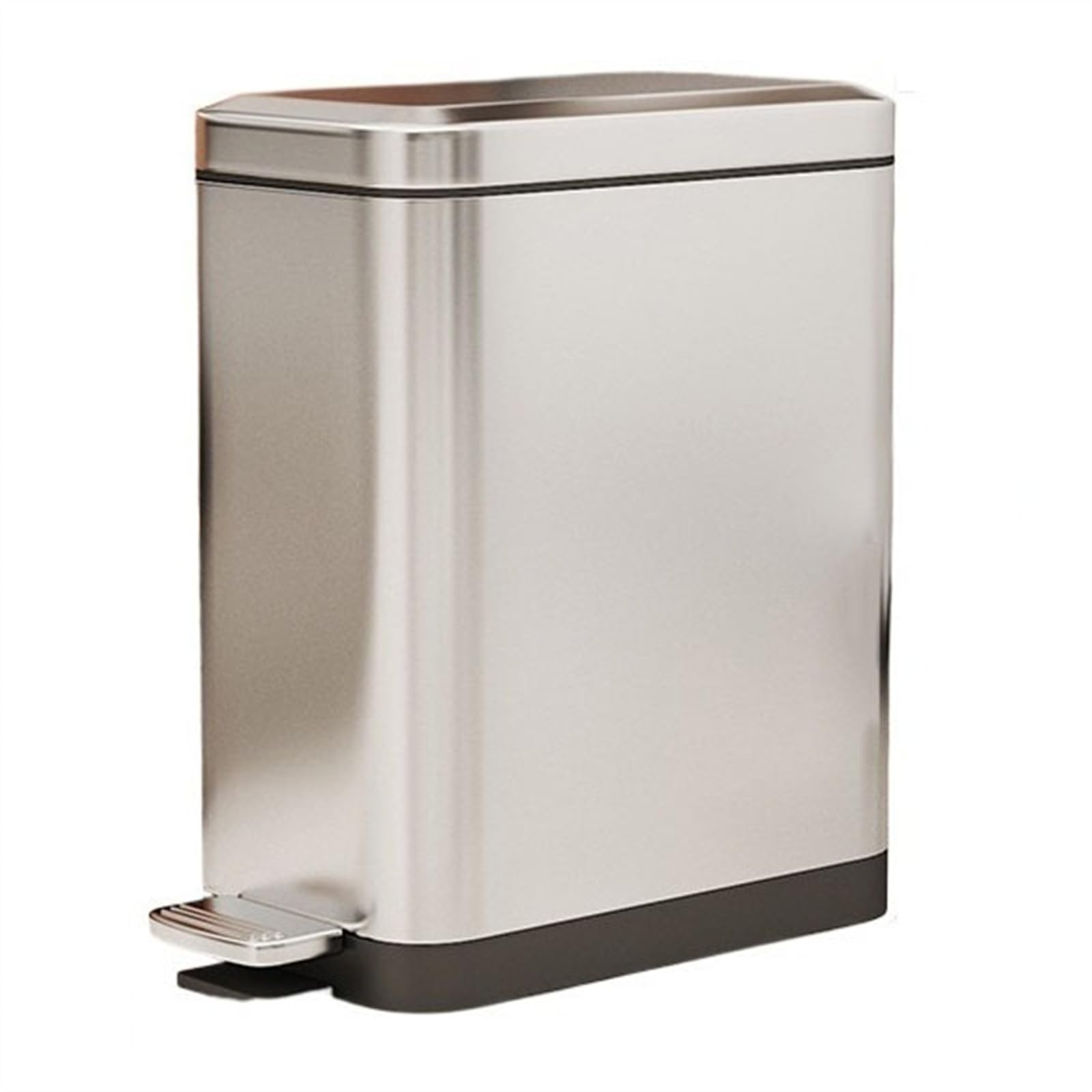 Slim Stainless Steel Step Trash Can, Soft Close Lid with Removable Inner Bucket, Bathroom Kitchen Household Waste Bin