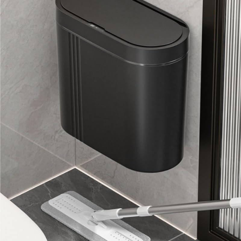 Smart Wall-Mounted Trash Can with Automatic Lid, Touchless Household Waste Bin for Bathroom Kitchen Bedroom