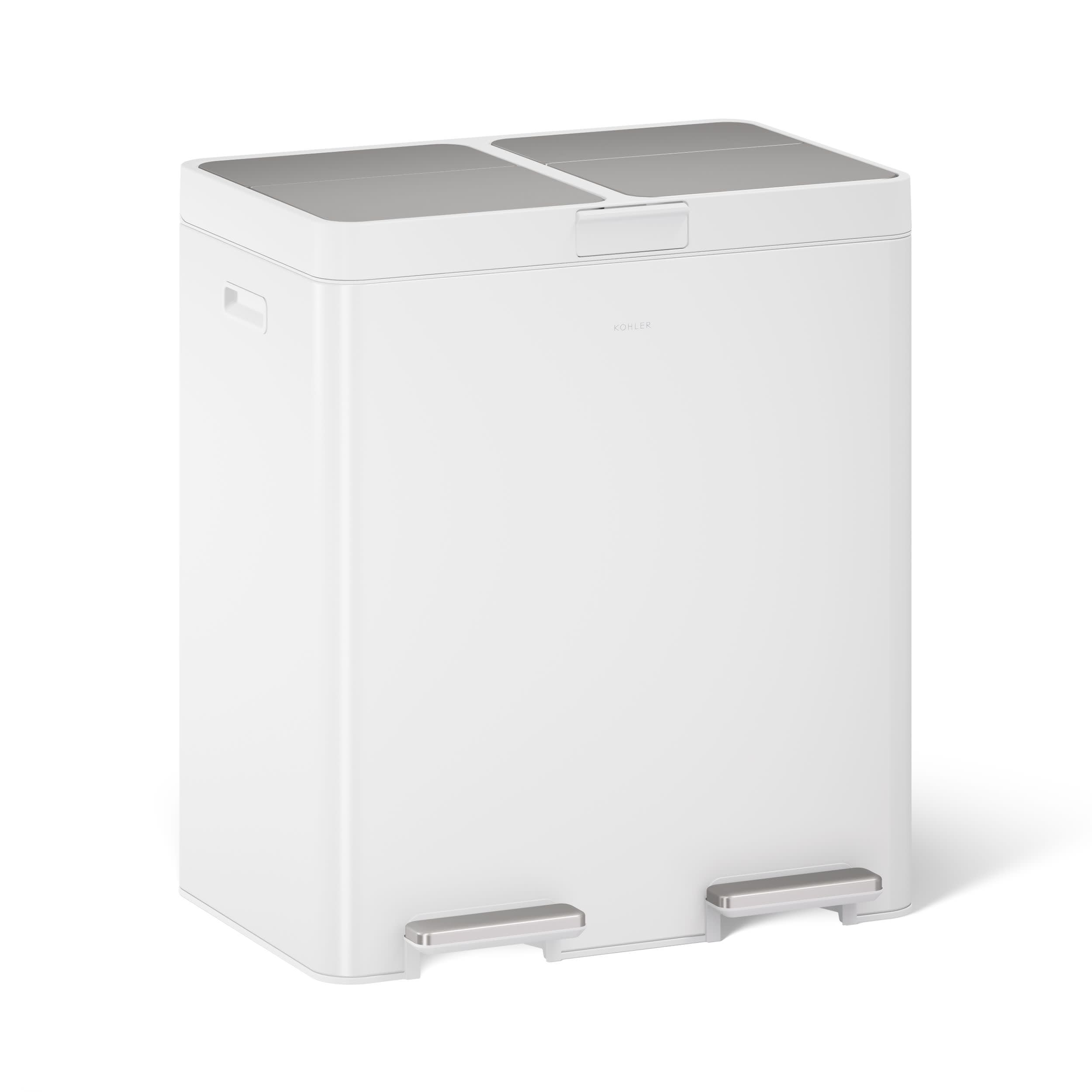 82L Dual Compartment Step Trash Can – Stainless Steel, Soft-Close Lid, Recycling Bin, Silent Pedal