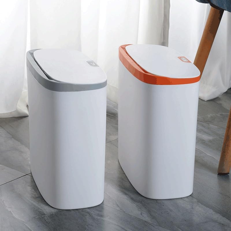 Smart Touchless Sensor Trash Can for Bathroom & Kitchen, Slim Automatic Waste Bin