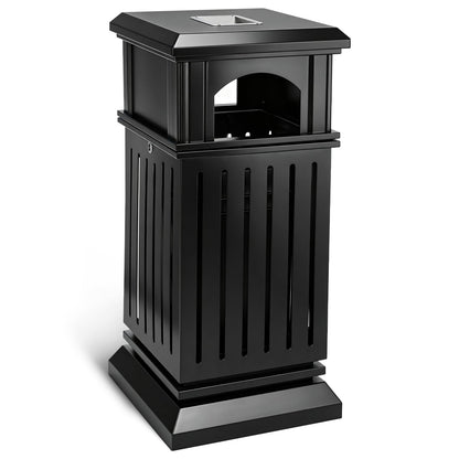 Outdoor Stainless Steel Trash Can – Commercial Heavy Duty Waste Bin, Locking Lid, Industrial Yard Garage Garbage Enclosure
