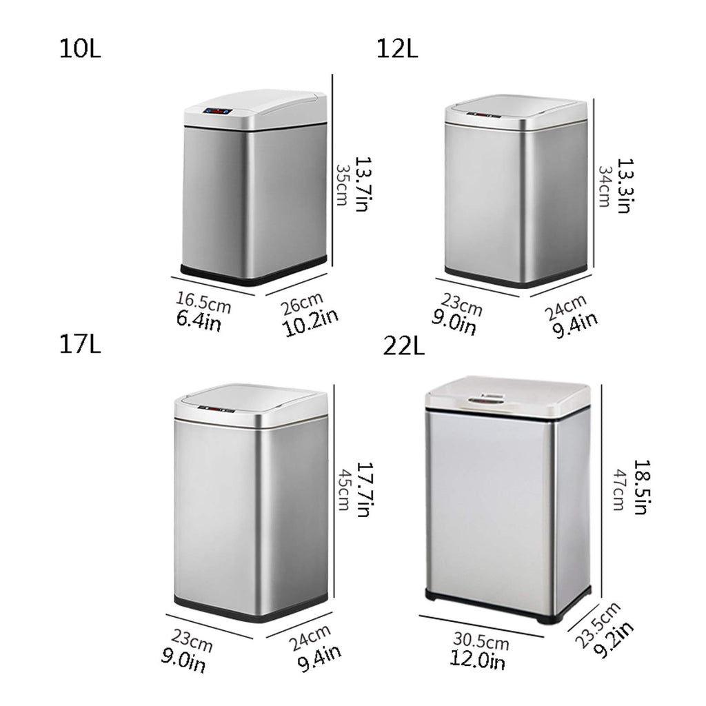 Smart Induction Trash Can with Lid, Large Capacity Kitchen & Living Room Waste Bin