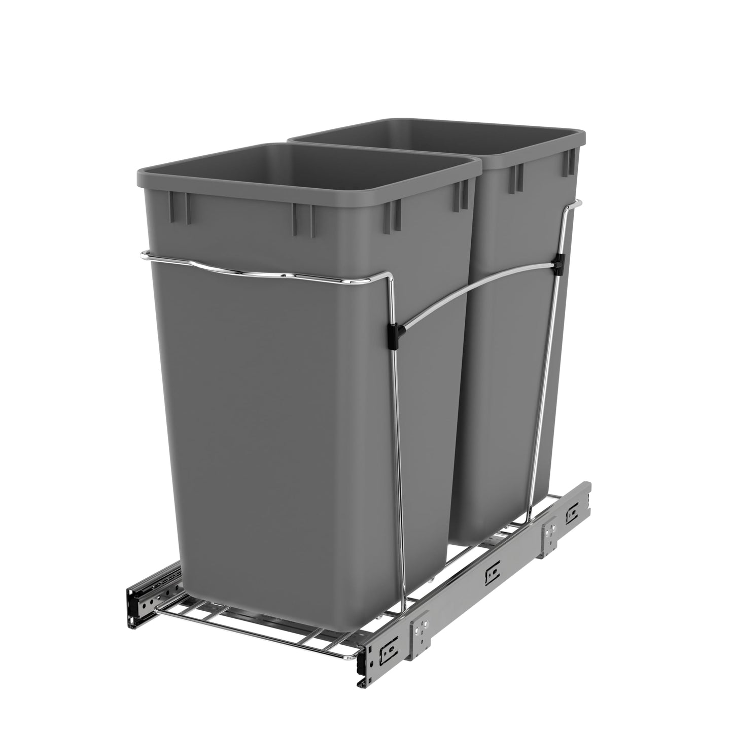 Pull-Out Trash Can for Kitchen Cabinets – Under Sink Sliding Waste Bin System, Soft-Close Organizer