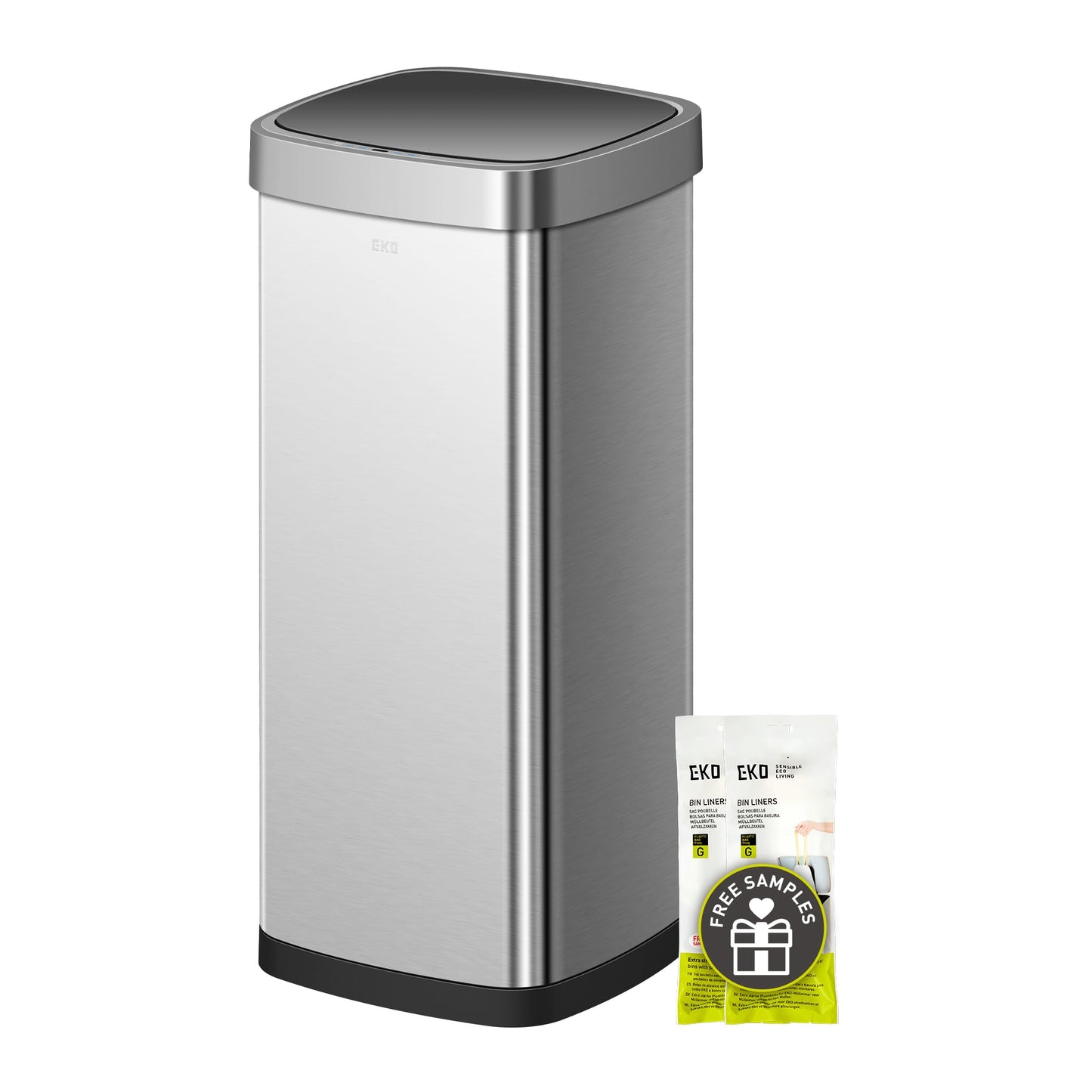 Motion Sensor Trash Can – Touchless Automatic Lid, Kitchen Office Bathroom Bin, Stainless Steel