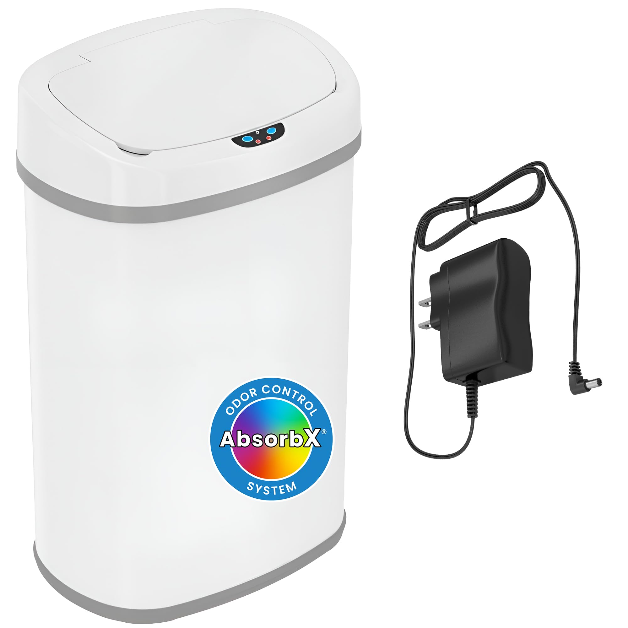 13 Gallon Oval Smart Sensor Trash Can – 50L, Odor Filter, Stainless Steel, Motion Sensor, Soft-Close Lid, Fingerprint Resistant