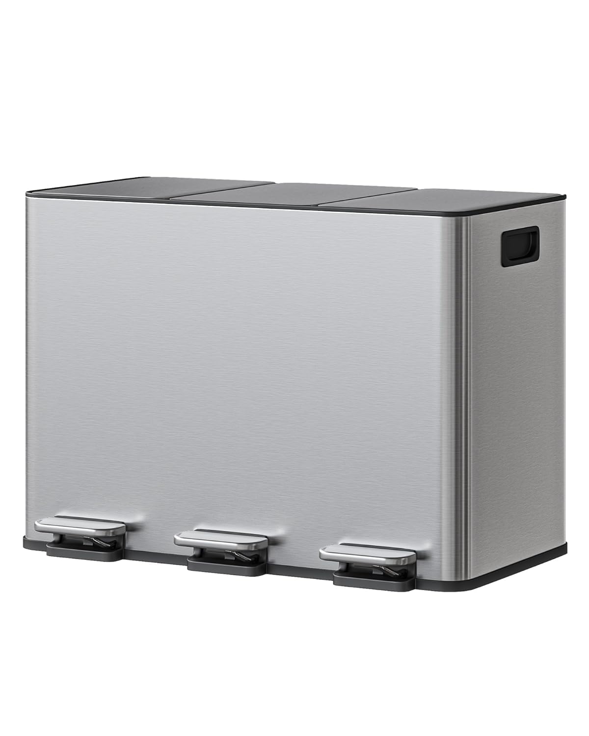 Double Step Trash Can – 2 x 8 Gallon, Stainless Steel, Dual Compartment, Soft-Close Lid, Recycling Bin