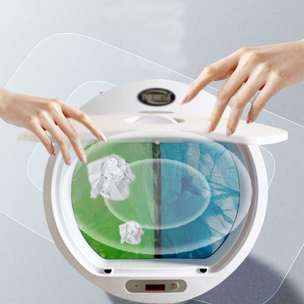 16L Automatic Sensor Smart Trash Can, Plastic Household Waste Bin for Dry & Wet Waste