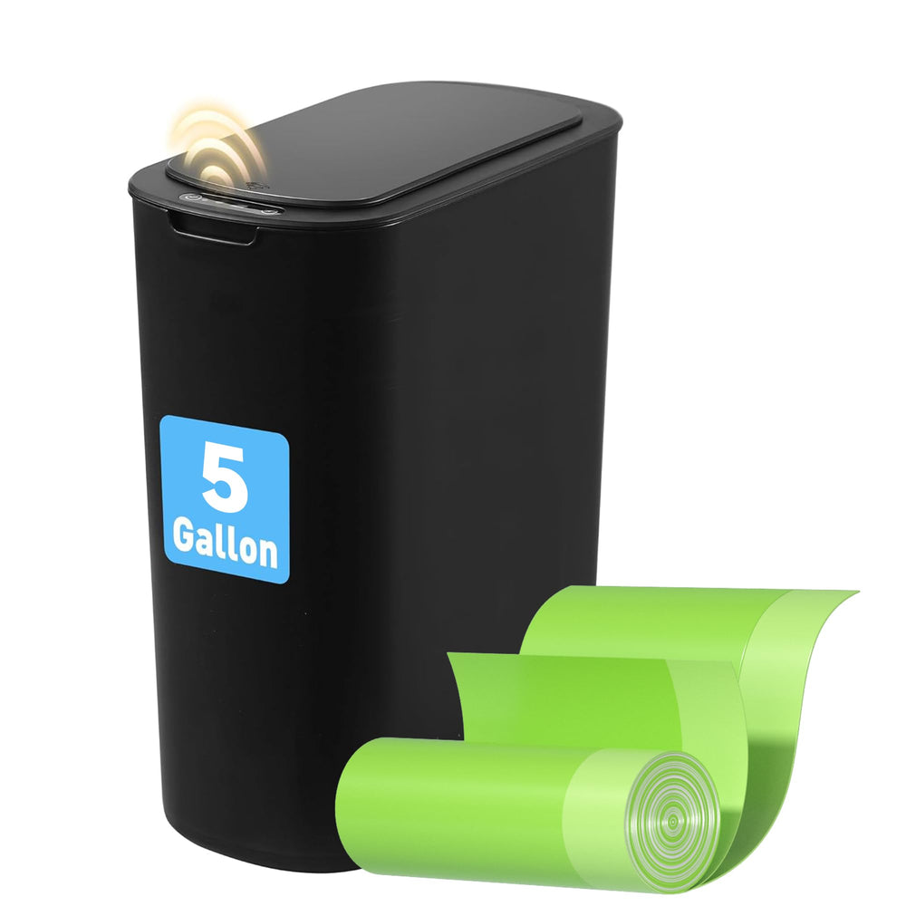 Bathroom Smart Trash Can – 5 Gallon / 18L, Touchless Motion Sensor, Slim Narrow Design, Lid, Home Office Bedroom RV