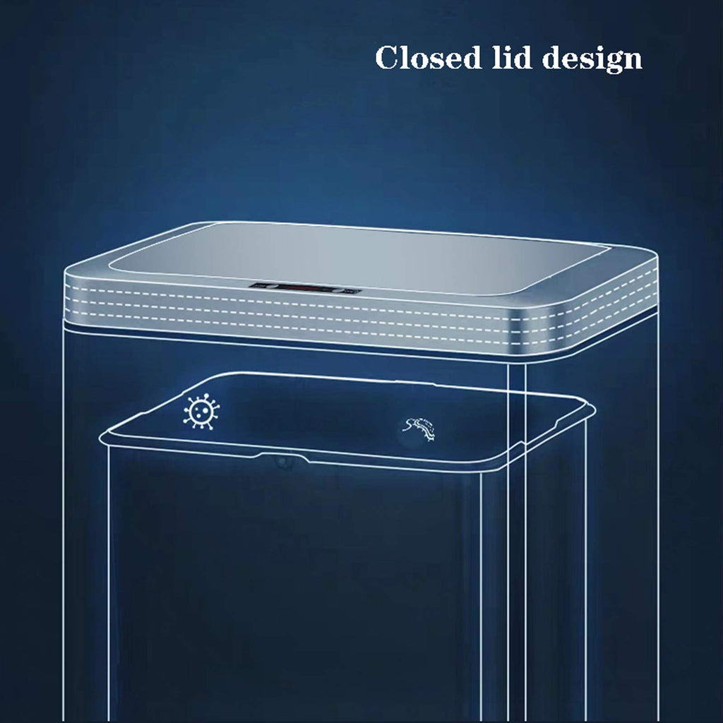 Smart Induction Trash Can with Lid, Large Capacity Kitchen & Living Room Waste Bin